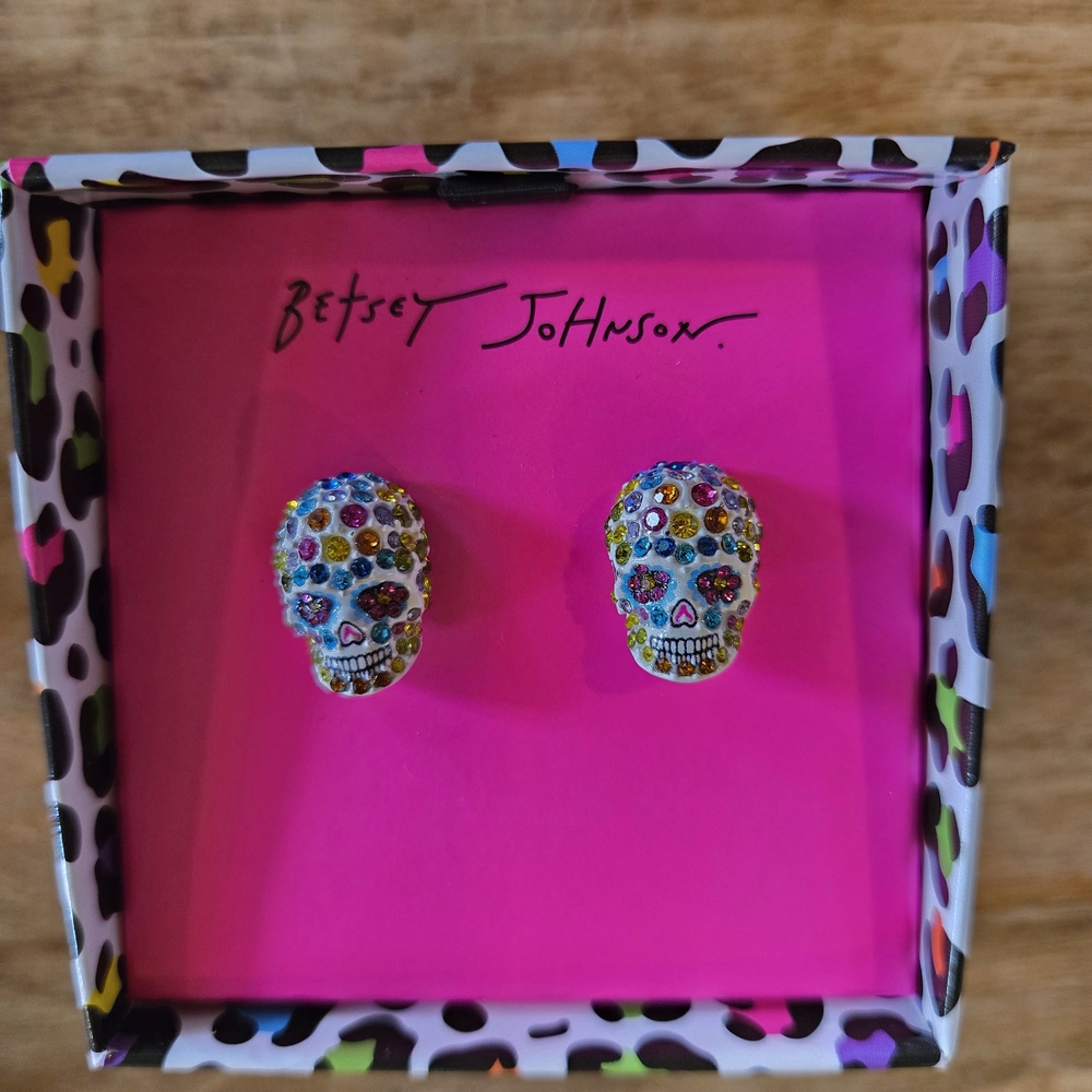 Betsey Johnson Colorful Skull Earrings